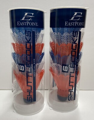 New! Eastpoint Sports Shuttlecocks Lot of 2 tubes total 12 Badminton Birdies