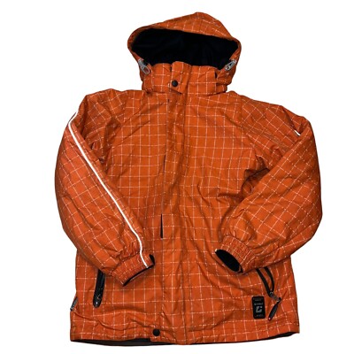 Killtec Winter Ski Jacket Orange/Wite Plaid Full Zip Women's Size 12 Outerwear