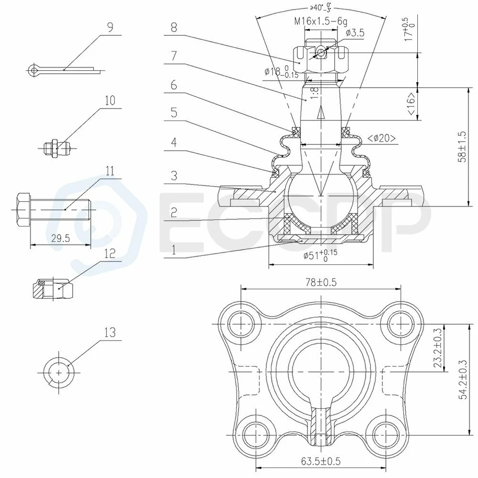 Kit de suspensión delantera 10 piezas para Toyota 4 Runner 1986-1988 1989 4x4 rótula Foto 3 de 4