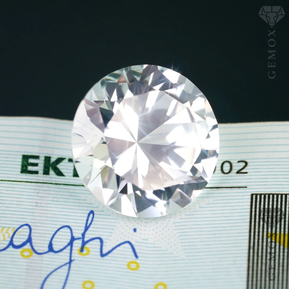 White Sapphire Round Cut Authentic Lab-Grown Loose Gemstone Diamond Alternative - Image 2 of 4