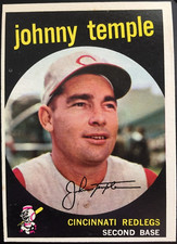1959 Topps #335  JOHNNY TEMPLE  Cincinnati Redlegs MLB Baseball Card EX/MT