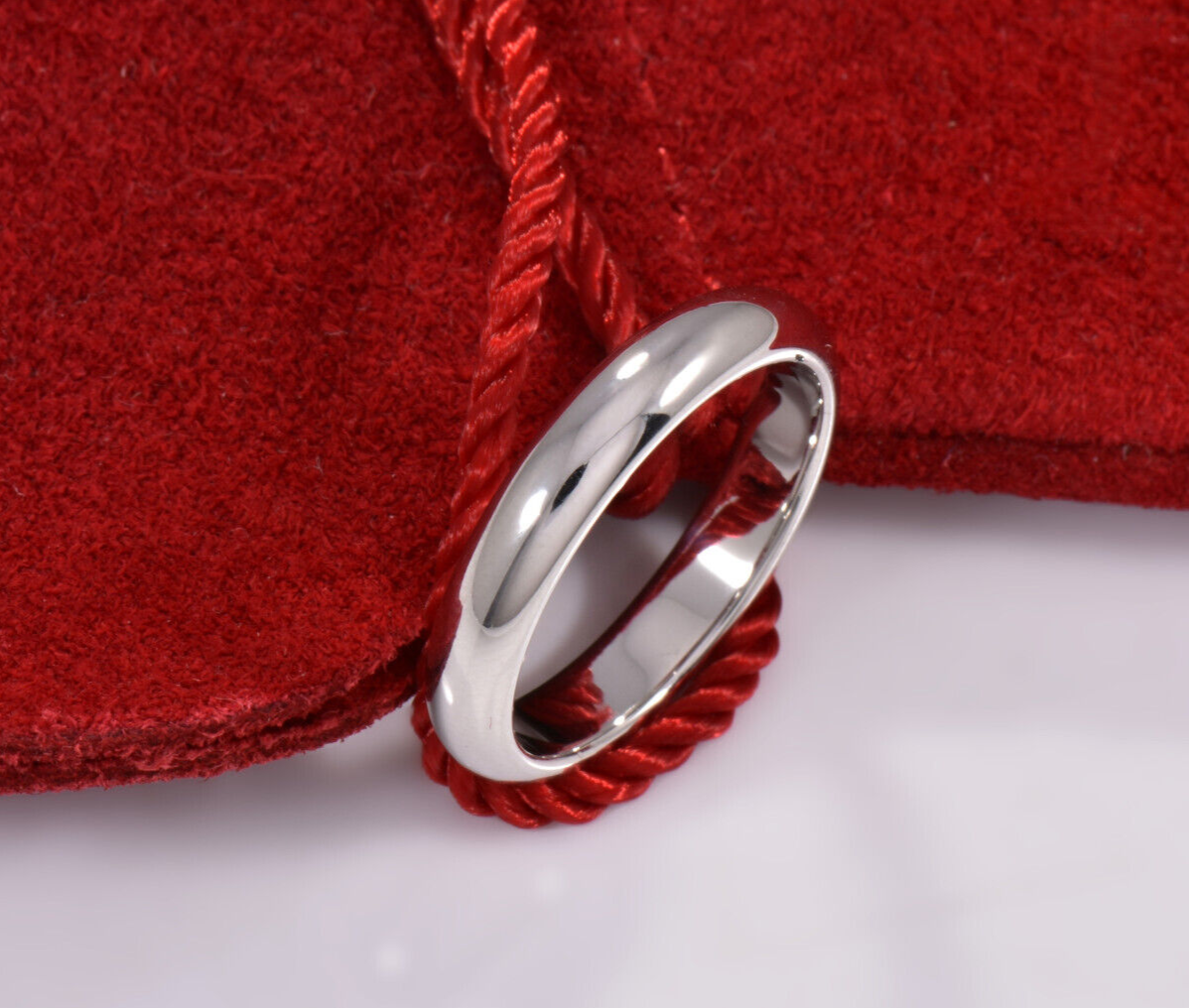 Cartier Platinum 1895 Wedding Band 3.5mm Ring Size 51 with Pouch-image