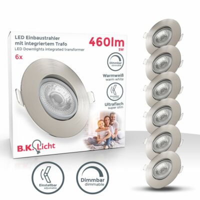 FUNNING-lot de 6 spots LED à encastrer ultraplats 30mm platines LED 5W