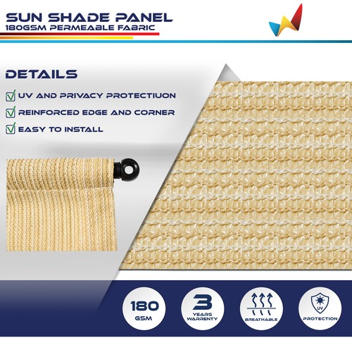 9-12FT Pergola Canopy Cover Beige Sail Shade Porch Patio Outdoor Replacement Rod - Imagen 3 de 13