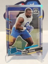 BYRON YOUNG 2023 Donruss Optic Preview Silver Holo Prizm Rated Rookie RC #355