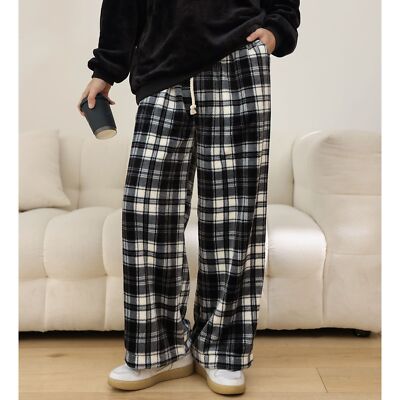 Sleepwear Grey And White Plaid Pajama Pants Women's Plaid Pajama