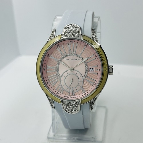 Ted Lapidus Women's Pink Dial Crystal Accent 38mm Steel Swiss Made Watch - 第 1/8 張圖片