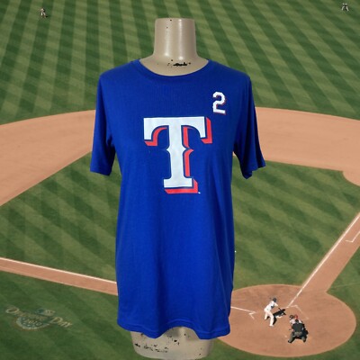 MLB Texas Rangers #2 Marcus Semien Jersey Tee Sz L 12/14