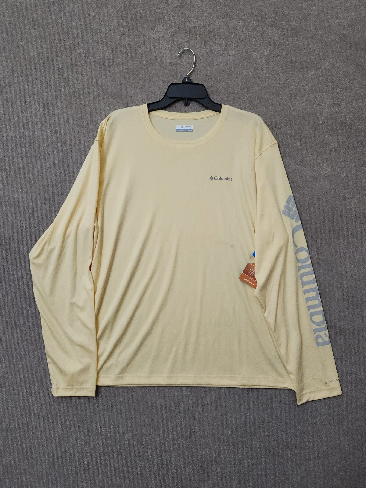 Columbia Rapid Creek Omni-Shade Shirt Mens XL Yellow Long Sleeve UPF 50 NEW