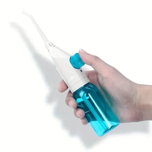 Irrigador oral manual de alta presión dientes portátil agua limpia hilo dental - Imagen 25 de 27