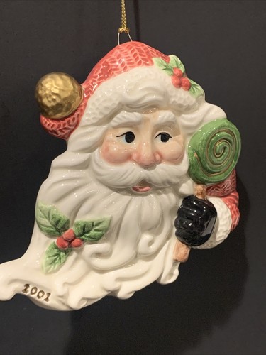 Ornamento Babbo Natale Fitz and Floyd nuovo con scatola ~ prugna zucchero Natale 2001 ceramica - Foto 2 di 6