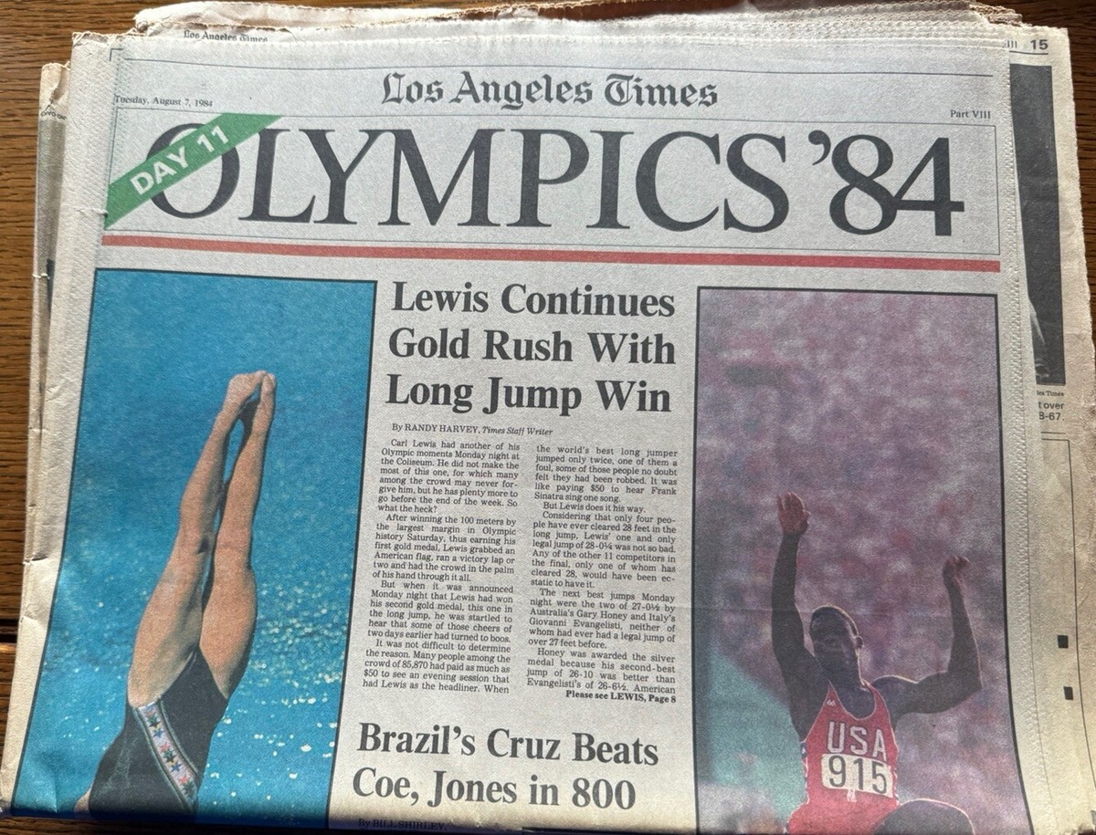1984 Los Angeles TImes News Paper L.A. Olympics Collection