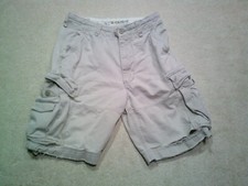 Abercrombie Fitch Cargo Shorts Mens 32 Beige Y2K Thrashed