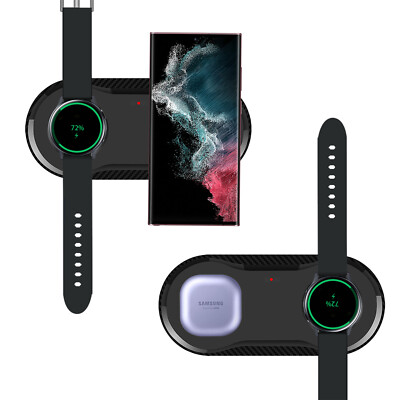 2in1 Wireless Charger Fast Charging Pad For Samsung S25 S24 Galaxy Watch 