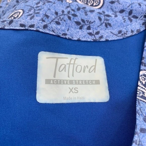 ¡Nuevo! Exfoliante para mujer Tafford Active elástico azul estampado cachemir XS Foto 2 de 4