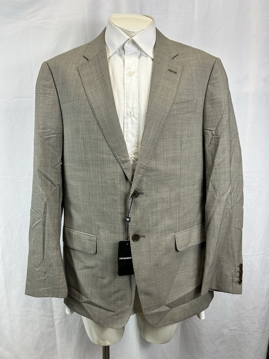 Meee様 Emporio Armani Super 140'S Birdseye Gray Suit 2-Bt Sz EU 54