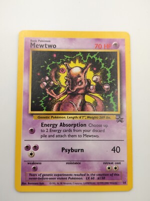 Pokemon Mewtwo 1995 Black Star Promo card 14 LV. 60 #150 | eBay