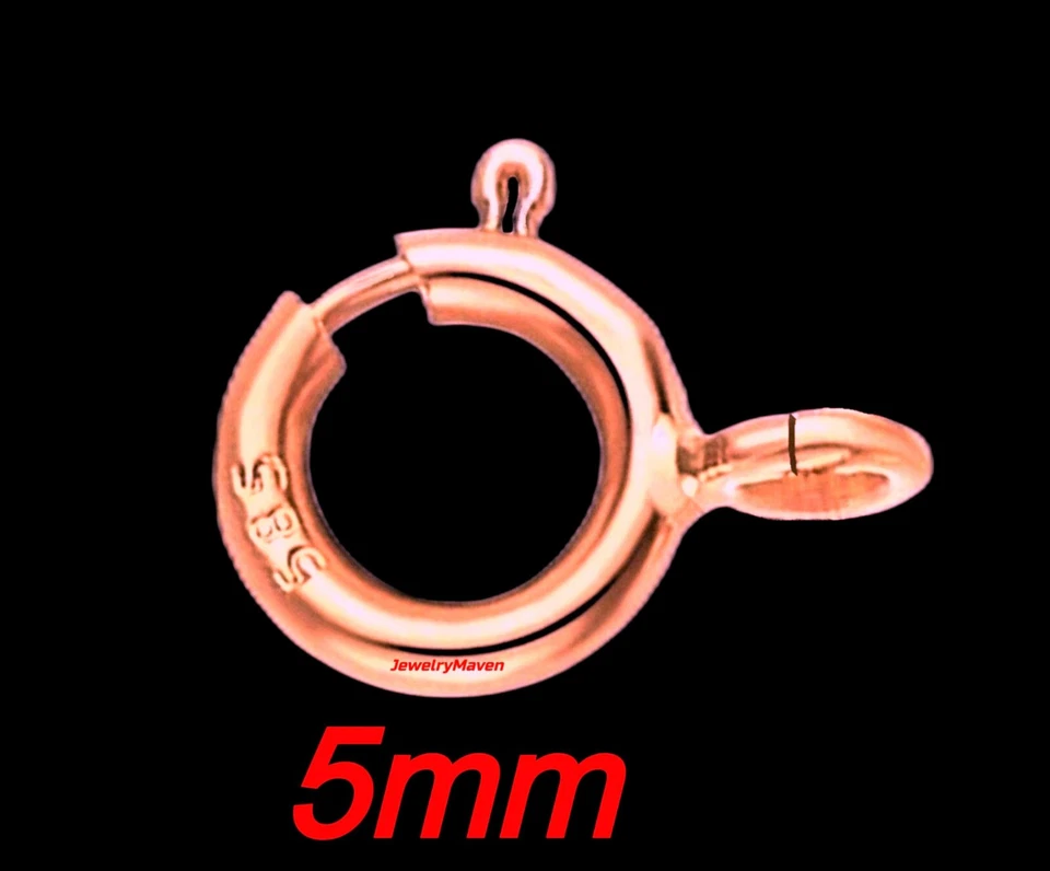 Cable 14k 2mm Oro Sólido Rosa 5mm DOBLE Anillo de Resorte 2" Extensor de Cadena Seguridad EE. UU. Foto 3 de 4