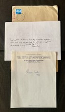 AUTOGRAPH : Antarctic Explorer -  Sir Vivian Fuchs - Signed Letterhead & Note