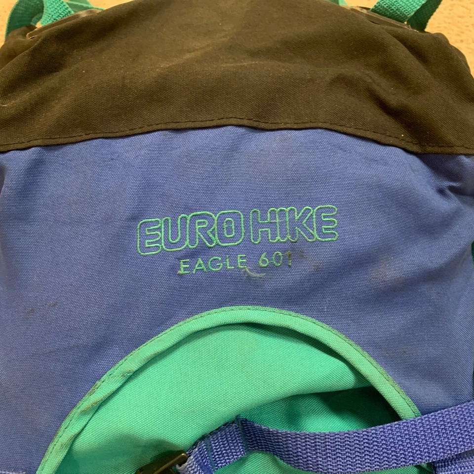 Eurohike Eagle 601 Internal Frame Hiking Backpack Rucksack Blue, Black, & Green - Image 3 of 4