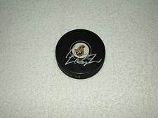 Curtis Lazar Hand Signed Ottawa Senators Logo Puck NHL Autograph Hockey