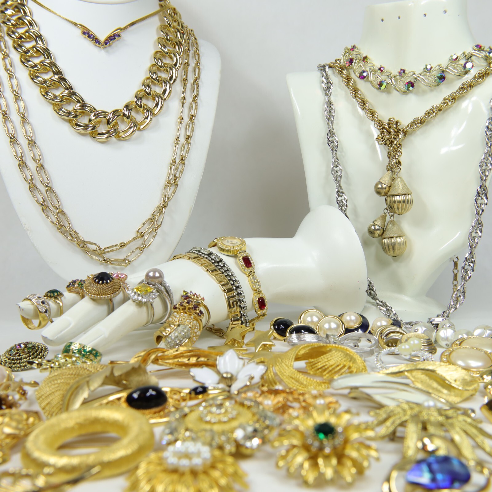 Vintage Mod High End Costume Jewelry Lot Signed Gem