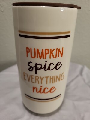 Pumpkin Spice Everything Nice Ceramic Coffee Travel Mug 