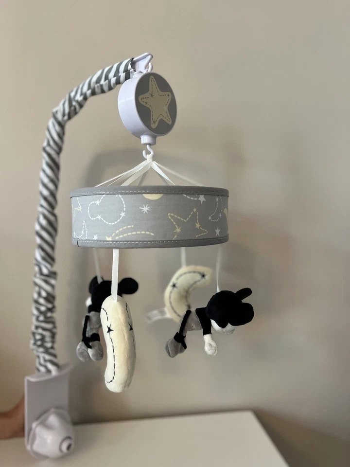 Disney Baby Mickey Mouse Gray/Yellow Musical Baby Crib Mobile by Lambs & Ivy - Image 3 of 4