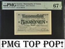i-200259 Austria 5 Kronen 1918. PMG 67 EPQ. Top Pop!