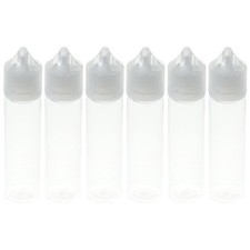 6 PCS 60ml Plastic Bottle 2oz Empty Dropper Bottles Transparent Squeezable