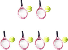 6Sets Mini Tennis with Prop Miniature Ball and Random Rackets Accessory Sports D