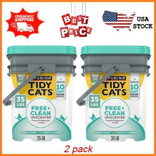 Purina Tidy Cats Free & Clean Unscented Cat Litter, 35 lb x2 pack