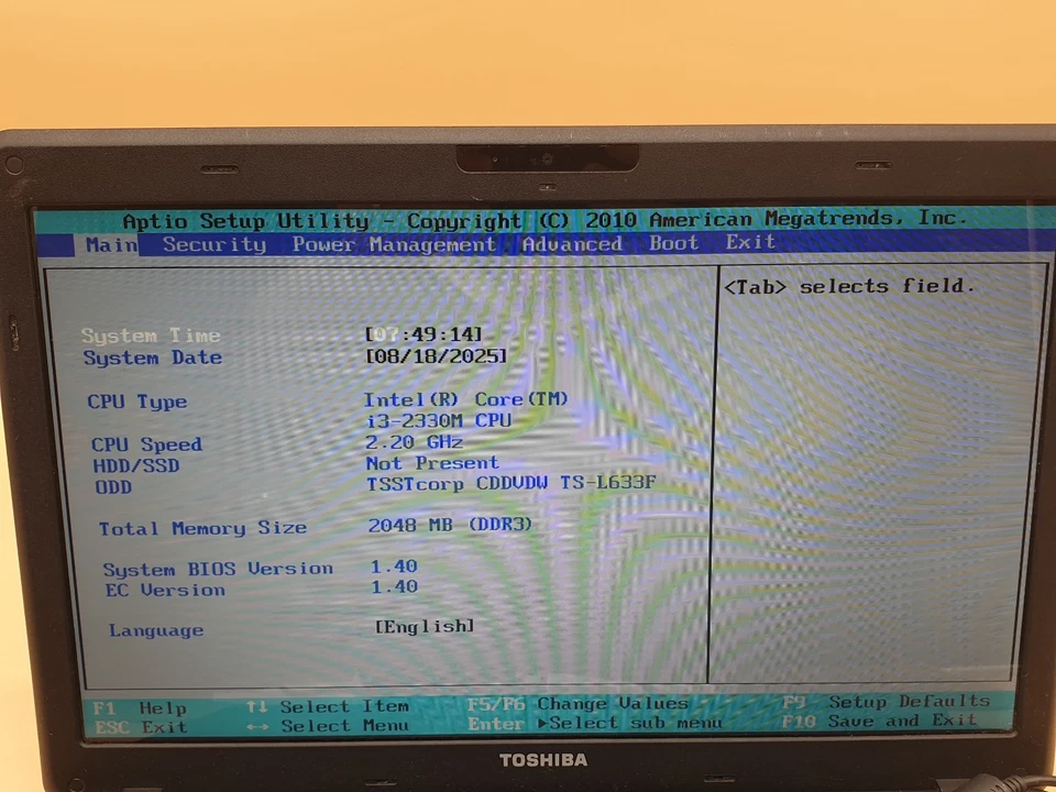 Toshiba Satellite PRO C660-2F7 15.6" i3-2330M 2.2GHZ 2GB RAM BIOS BOOT ,SL29 - Image 4 of 4