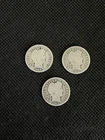 1908 1912 1913 Barber Dimes Circulated Silver 10C US Coins Lot of 3