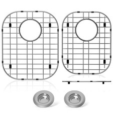 2Pack Sink Protector Grid 13"x16"and 11.2"x14.5", 304 Stainless Steel Sink Pr...
