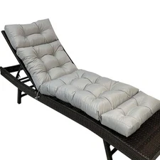 Outdoor Chaise Lounge Chair Cushion Replacement, Waterproof Lounge Light Gray