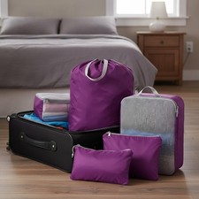 Travel Smart with 7 Lightweight Compression Packing Cubes - Perfect for Women