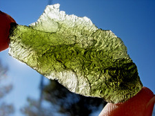50.2 carats 43x21x11m MOLDAVITE from Czech Republic from impact  COA