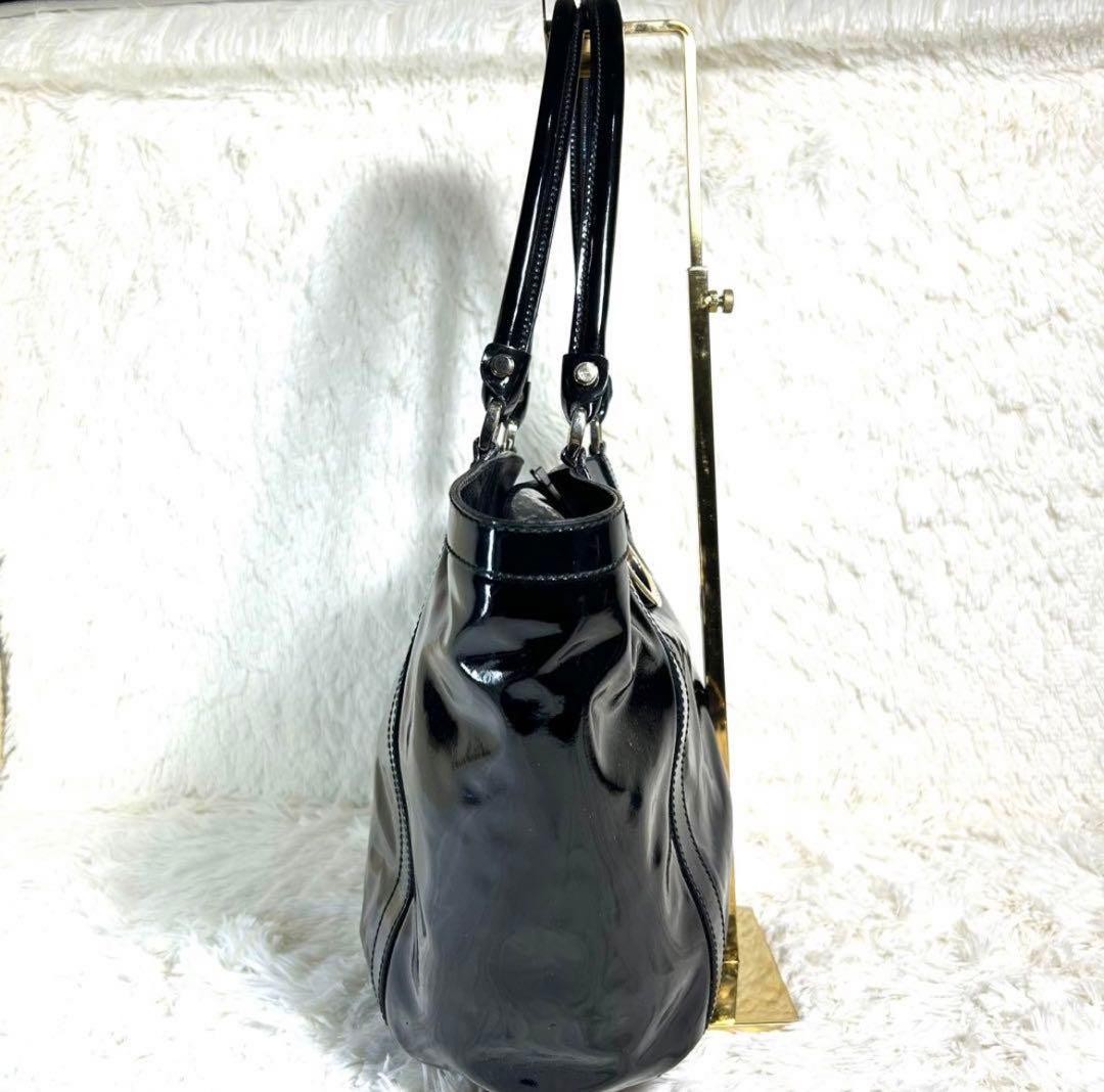 GUCCI Abbey Enamel Tote Bag Black Authentic Ladies Fashion Handbag thumbnail 5