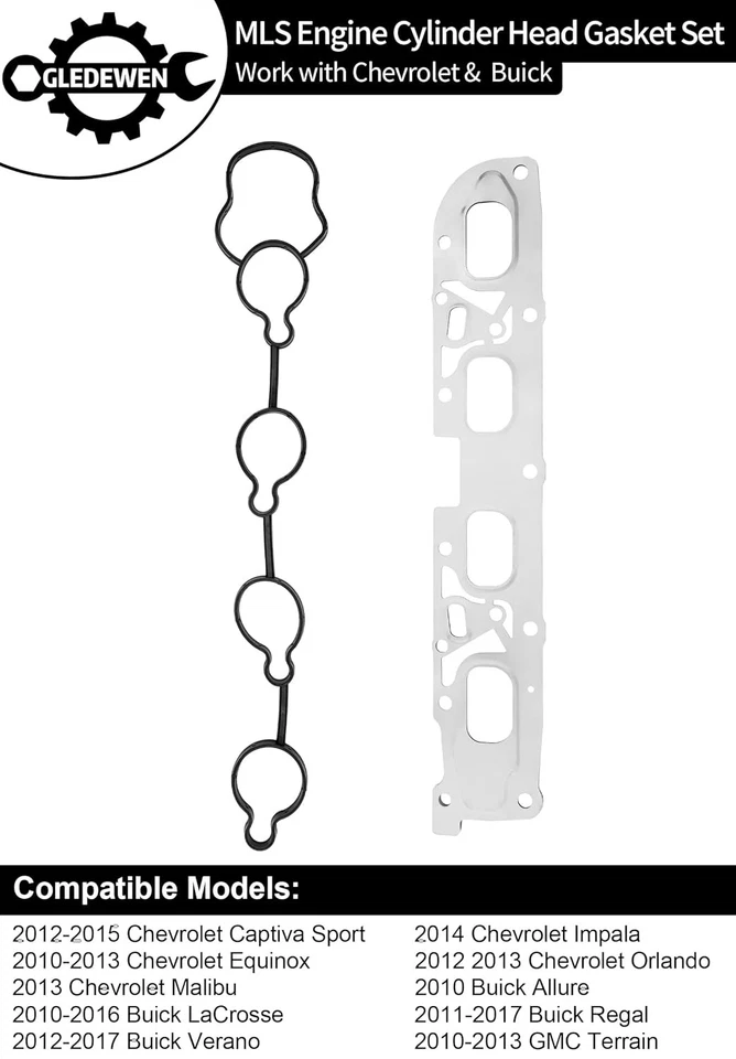 Head Gasket Set, Compatible 2010-2017 Chevy Equinox Captiva Impala Malibu, GMC T - Image 2 of 4