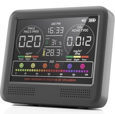 16-in-1 Air Quality Monitor Indoor with 7AQI Beep Alarm, CO2 Monitor, Air Qua...