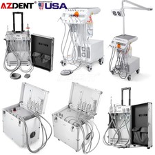 Mobile Dental Portable Delivery Unit System Air Compressor Cart Suction 4Holes