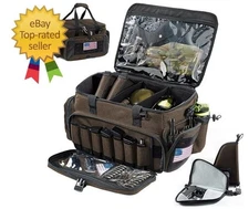 Large Pistol Range Bag Shooting - Tactical Gun Range Bag with 2 Pistol Cases in
