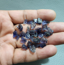 100 Natural Blue Iolite Raw 29 Pcs Lot Size 9-12 MM Crystal Loose Gemstone