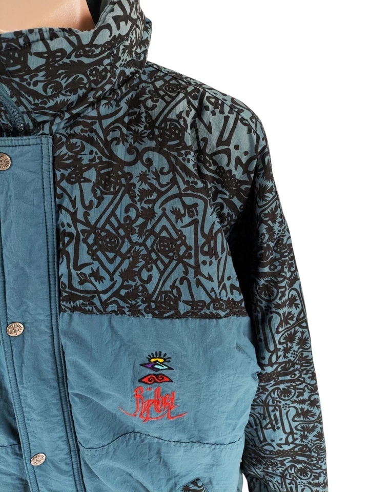 Ripcurl Vintage Bomber Beach Embroidered Surf Hooded Jacket Men's Size XL 90s - Image 2 of 4