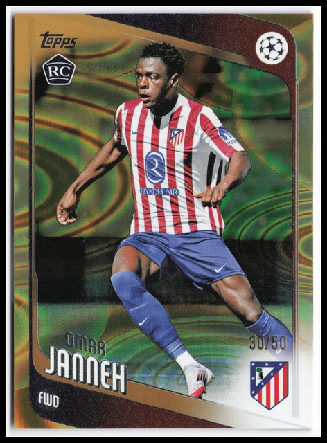2025-26 Topps UCC Gold Raindrops #137 Omar Janneh /50 Atletico Madrid