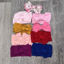 Baby Girl Multi Color Headband with Bow Hair Accessories 9 Piece Set