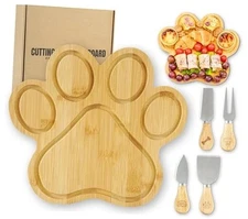  Paw Shaped Cheese Board, Dog Gifts for Women/Men, 9.84 * 11.02 * 0.79 Inches 