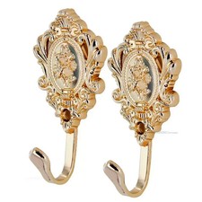 2pcs/1set Vintage Alloy Drapery Curtain Wall Hook Holdbacks Tieback Hooks Rose P