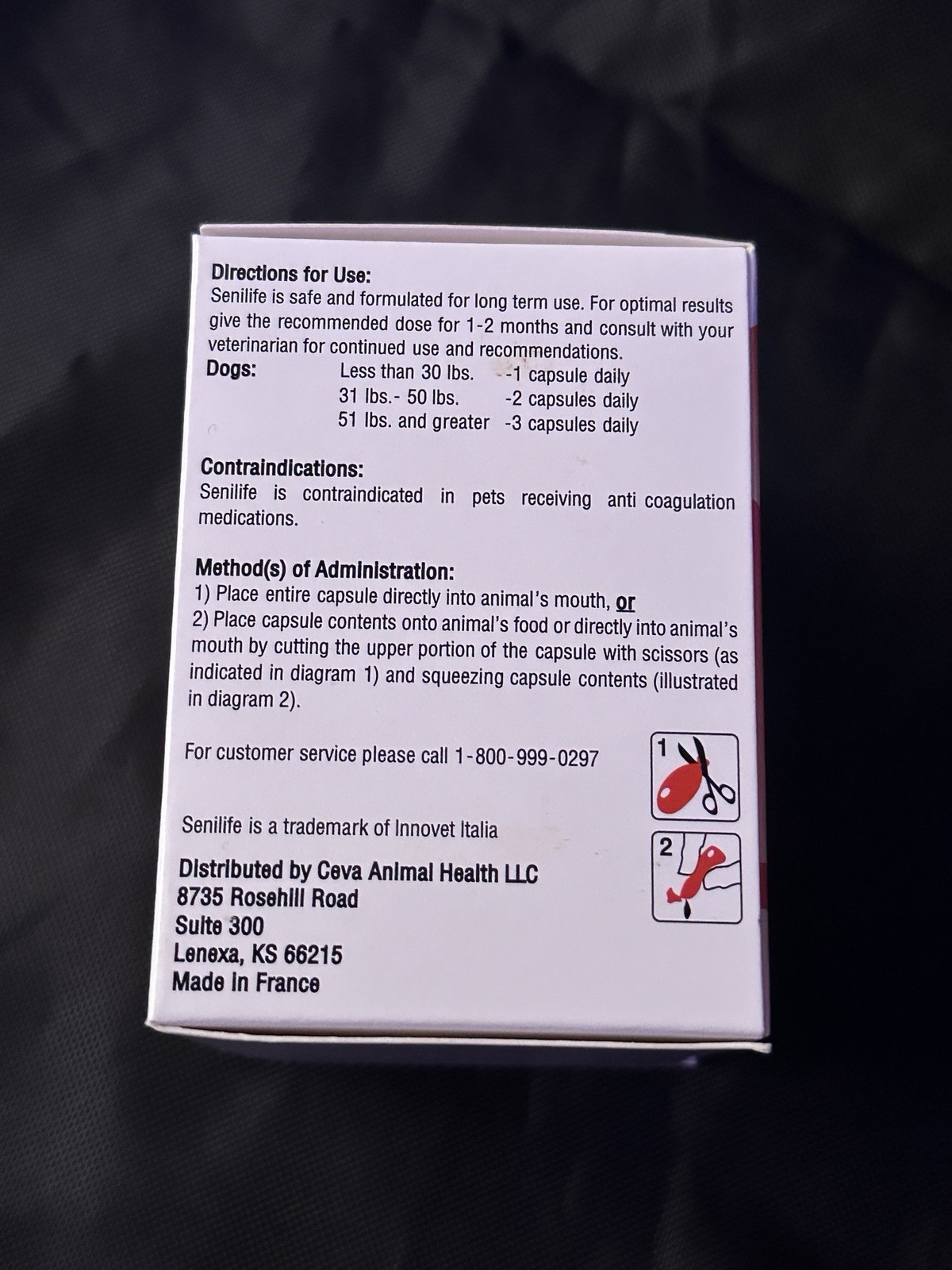 Ceva Senilife Nutritional Supplement for Elderly Dogs 30 Capsules Exp 08/26